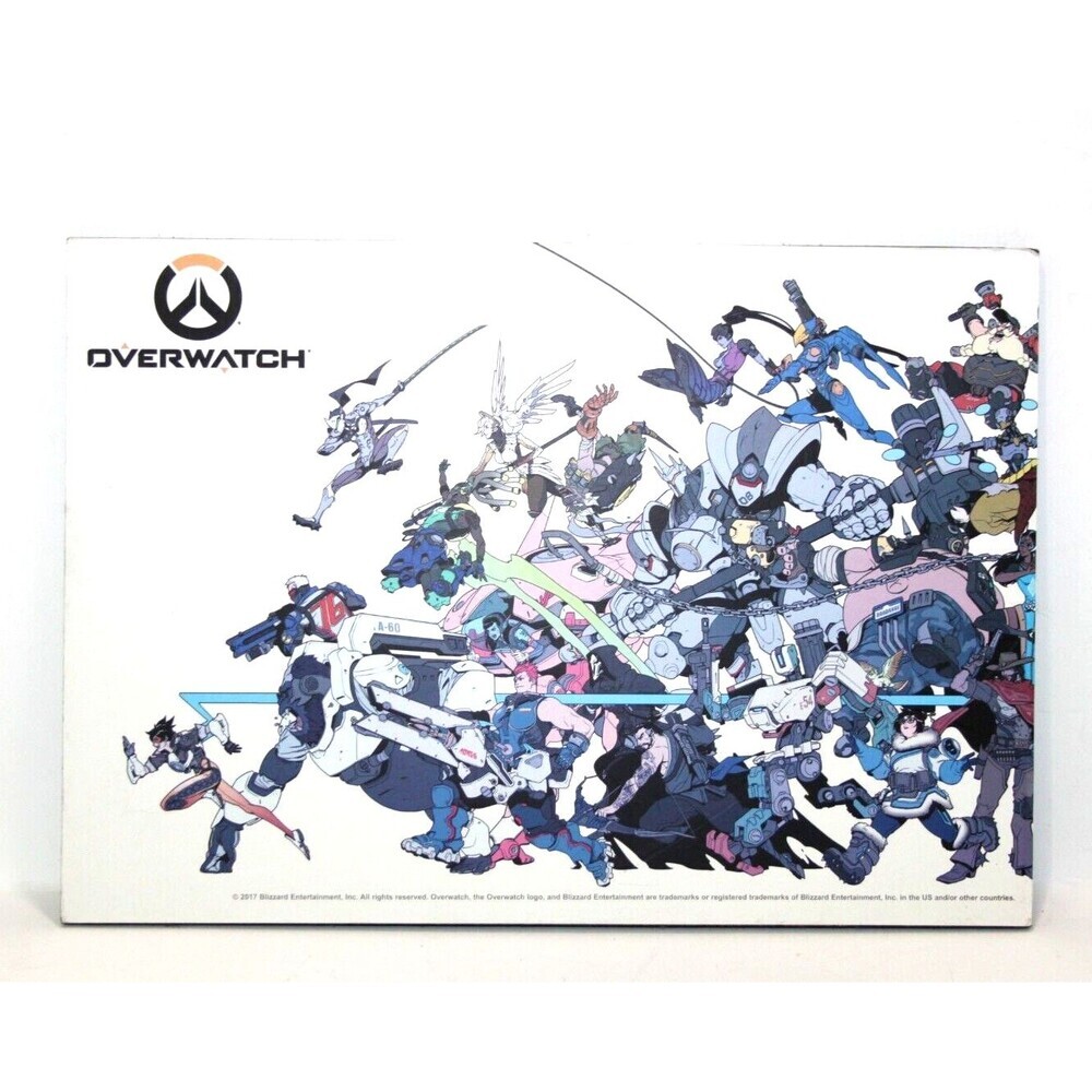 Overwatch Battle Mounted Wall Print 11.5" X 8" Wood Plaque Blizzard Year 2017